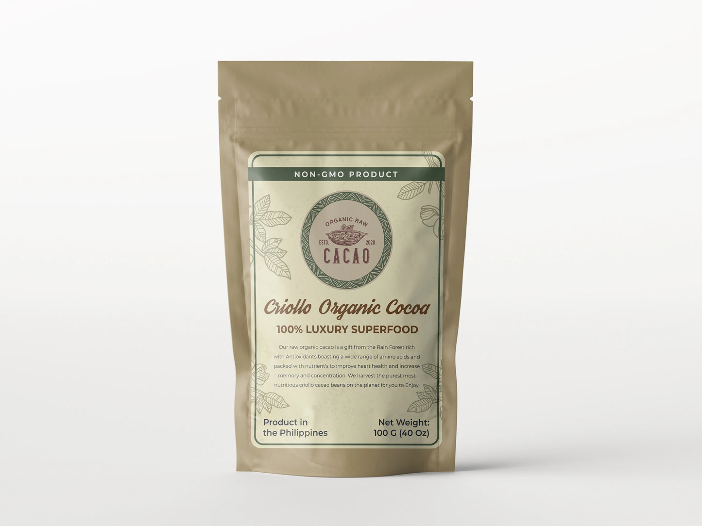 Stone-Ground Criollo Cacao Power. Crafted using ancient techniques that honor the essence of the cacao bean